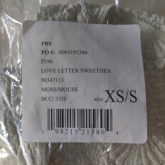 NEW FREE PEOPLE Love Letter Sweetheart Cami Moss XS/S - Picture 7 of 14